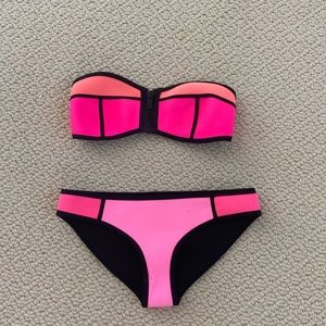 pink neoprene triangl bikini
